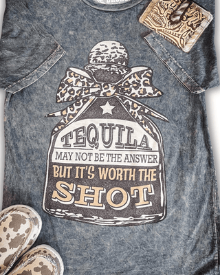 Worth The Shot Graphic Tee - Gray – Apparel from Bronco Western Supply Co.