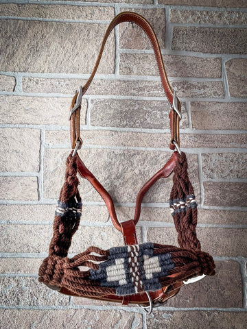 Wylie Wool String Leather Halter - Halters & Leads - Tough 1 - Bronco Western Supply Co.