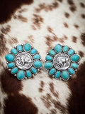 Buffalo Coin Stud Fashion Earrings