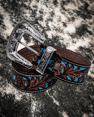 Myra Bag - Turquoise Hand Tooled Leather Belt – Apparel from Bronco Western Supply Co.