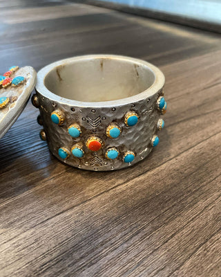 Tough 1 - Turquoise Stones Trinket Box – Gift Items from Bronco Western Supply Co.